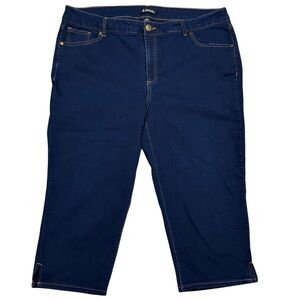 Reitman’s D Jeans Dark Wash Button Zip Close 5 Pocket Jean Capris sz 20W